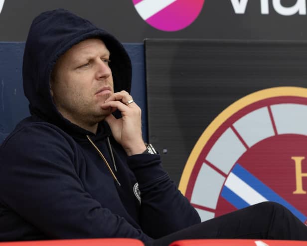 Hearts boss Steven Naismith looks on during the 3-1 defeat by Rangers at Hampden.