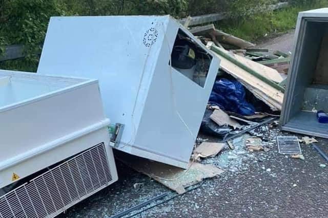 Latest flytipping on the road into Dalkeith Country Park from Old Craighall (Photo: Stuart Thomson).