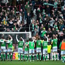 Hibs fans had their say on the SPFL decision to relegate Hearts. Picture: SNS