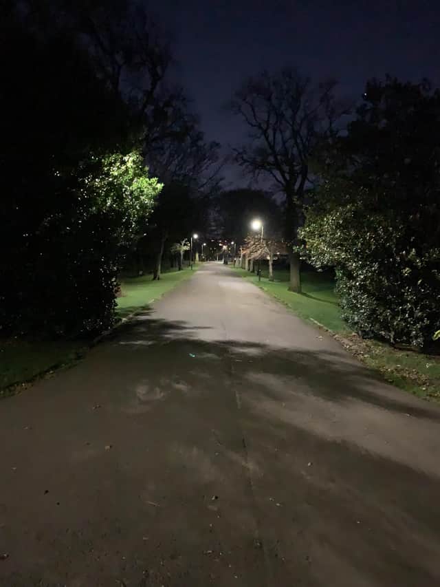 Not all areas of Inverleith Park are well lit, prompting safety concerns