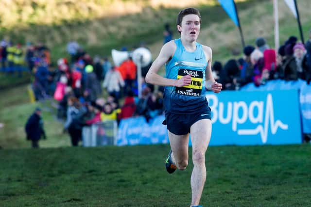 Jake Wightman running an invitational men's 4km at Holyrood Park in January 2014. Picture: Bill Murray / SNS