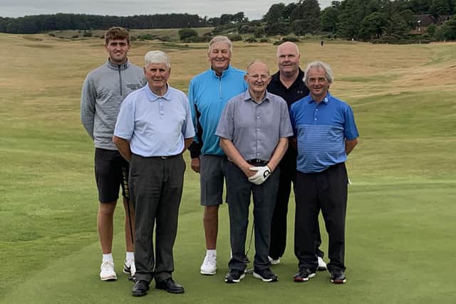 A group of past winners, including inaugural champion Tom Melville, played at Lundin on Friday to mark the 50th East of Scotland Open. Picture: East of Scotland Open