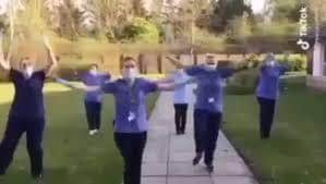 Staff at Burngrange Care Home show off their dance moves.