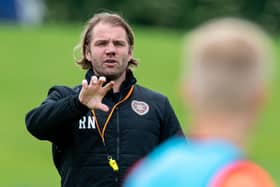 Robbie Neilson takes Hearts training ahead of the Premier Sports Cup season opener in Peterhead on Saturday. (Photo by Ross MacDonald / SNS Group)