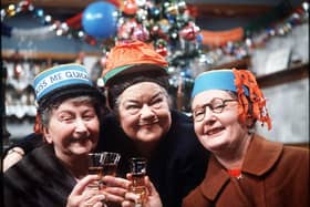 Coronation Street Christmas 1963, with Margot Bryant as Minnie Caldwell, Violet Carsonas Ena Sharples and Lynne Carol as Martha Longhurst