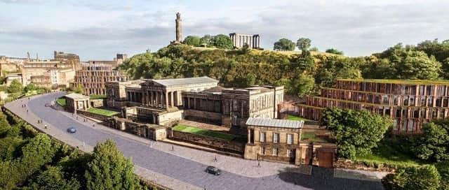 Plans to transform the former Royal High School on Calton Hill into a new luxury hotel were rejected by the Scottish Government. (Image: Hoskins Architects)
