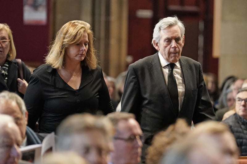 Former prime minister Gordon Brown and his wife Sarah Brown were among those attending the service.