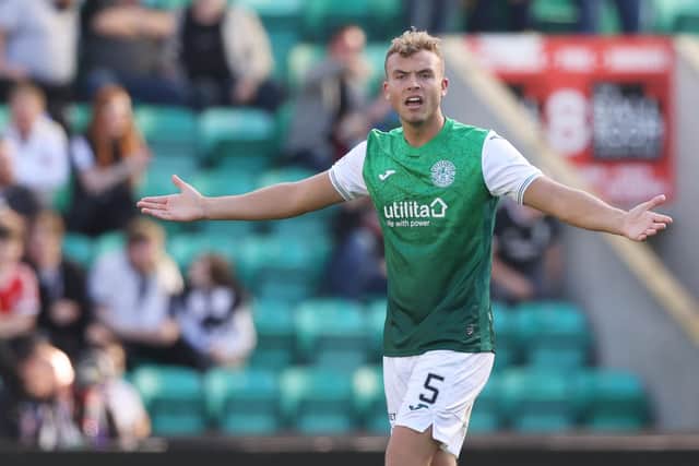 Jim Goodwin suggested Hibs defender Ryan Porteous had a habit of going down too easily