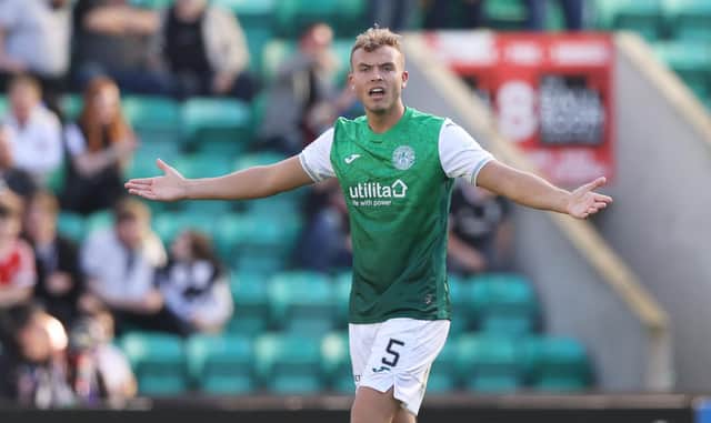 Jim Goodwin suggested Hibs defender Ryan Porteous had a habit of going down too easily
