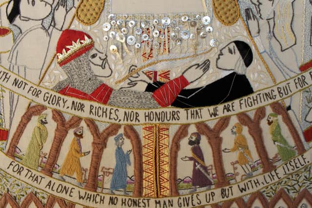 A new tapestry commemorating the Declaration of Arbroath will be going on display as part of the festival. Picture: Pippa Martin