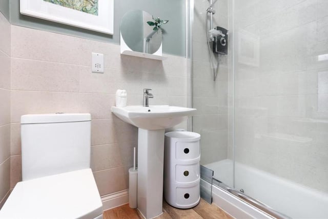 No-one can complain about the en suite facilities for the main bedroom at the Shirland property. Top billing goes to the shower cubicle.