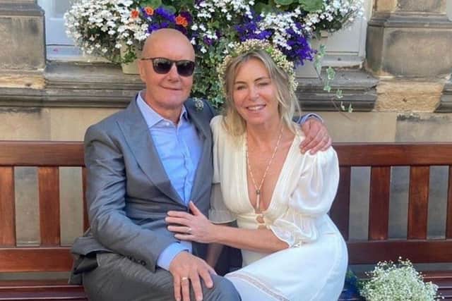 Trainspotting author Irvine Welsh has married former Taggart star Emma Currie. Photo:  Irvine Welsh Instagram.