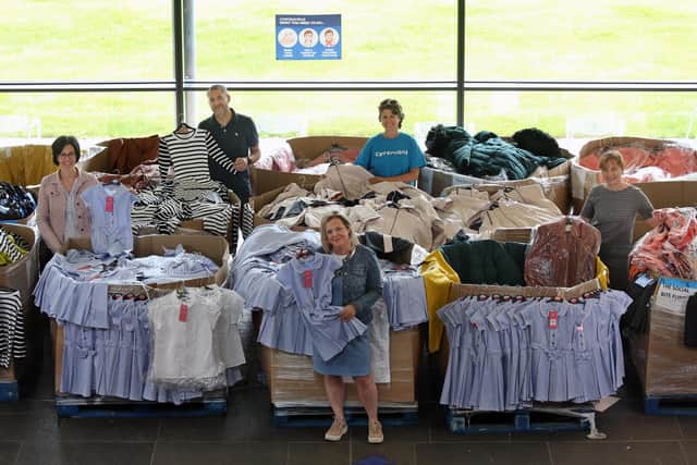 Clothes Donations at RBS Conference Centre at Gogarburn. Picture: Stewart Attwood.