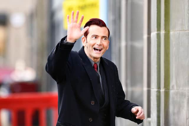 Bo'ness welcomed the film crew to town this week.
Roads were closed around the Hippodrome Cinema as the crew and stars arrived.
Fans were also out to catch a glimpse of the big names - and they got a wave from David Tennant