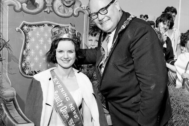 The East Lothian Provost crowns the winner of the Miss Dunbar Pageant in 1964.
