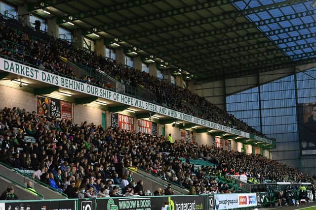 The 5512 crowd inside Easter Road was a record attendance for a Scottish women's football fixture. (Photo by Paul Devlin / SNS Group)