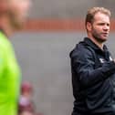 Hearts manager Robbie Neilson during the 2-1 win against Stoke City.