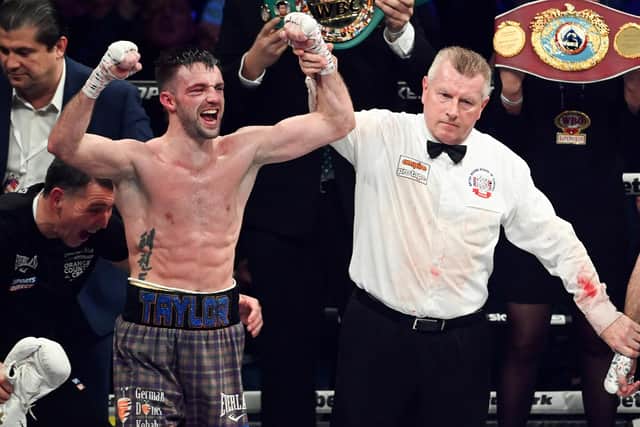 Josh Taylor was declared a controversial victor over Jack Catterall during the WBA, WBC, WBO & IBF world super-lightweight title fight at the OVO Hydro in February