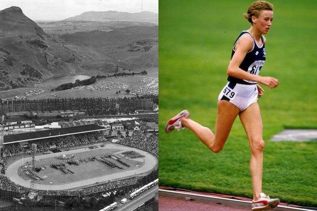 Edinburgh hosted the Commonwealth Games in 1970 and 1986, making it the first city to host the sports event twice. For both Games, Meadowbank Stadium was the venue for the athletics events as well as the opening and closing ceremonies, with the 1970 opening ceremony pictured on the left. Pictured on the right is Liz McColgan of Scotland in action during the Women's 10,000 metres event �in which she won the gold medal.