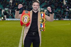 Boxing champion Josh Taylor is a diehard Hibby and regularly attends Easter Road. The Prestonpans fighter is pictured during the Ladbrokes Premiership match between Hibernian and Kilmarnock at Easter Road, on November 30, 2019, in Edinburgh, Scotland. (Photo by Alan Harvey / SNS Group)