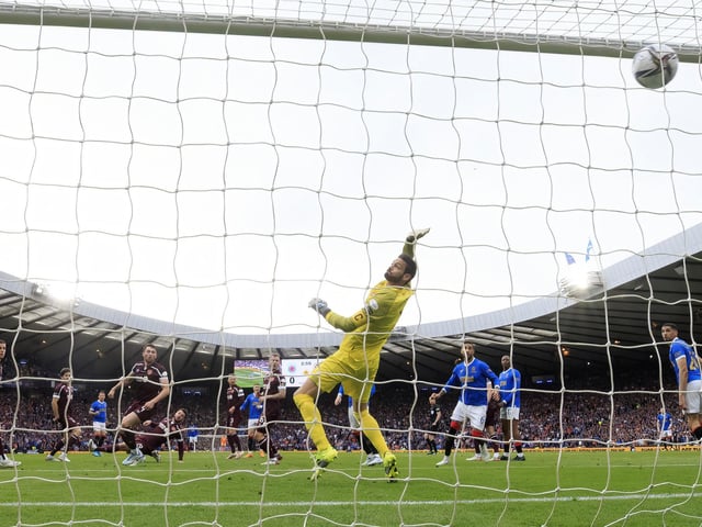 Rangers' Ryan Jack scores their side's first goal of the game during the Scottish Cup final