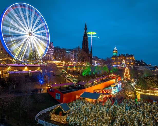 Edinburgh has been named the most festive city in the UK. Stock Getty photo overlooking the city's Christmas Market.