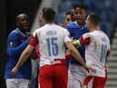 Glen Kamara accused Ondrej Kudela of making a racist comment during Rangers vs Slavia Prague (Getty Images)