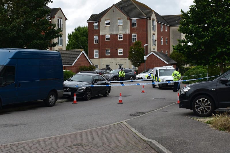Pictures of police in East Shore Way, Milton, this afternoon. Picture: Stuart Vaizey