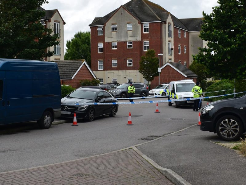 Pictures of police in East Shore Way, Milton, this afternoon. Picture: Stuart Vaizey