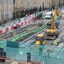 Tram works in progress in St Andrew Square in 2012 - the project is back on the agenda at the City Chambers this week.  Picture: Neil Hanna.