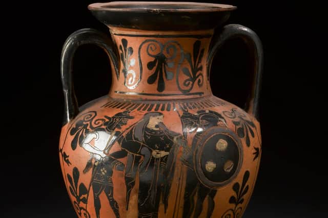 A piece of Roman amphora which depicts the bisexual hero Hercules and the Amazons, an all-female group of warriors who have become lesbian icons. PIC: NMS.