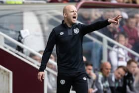 Hearts interim manager Steven Naismith was animated on the touchline against Celtic.