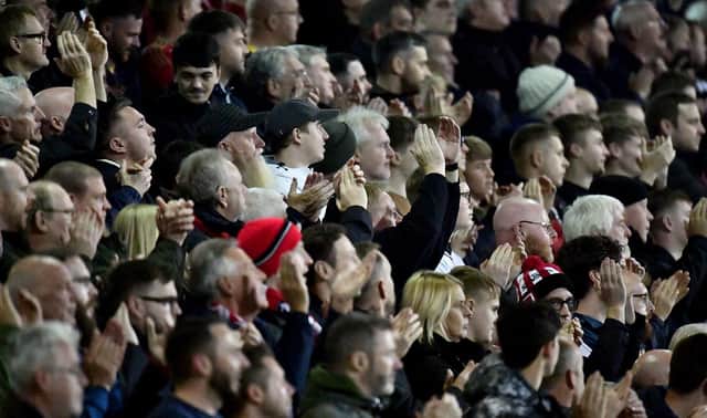 Sunderland fans enjoy the scenes at Crewe.