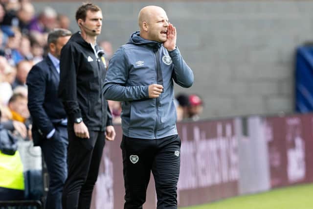Hearts technical director Steven Naismith issues instructions against Kilmarnock. Pic: SNS