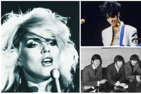 Clockwise from left, Debbie Harry, Prince and The Beatles.
