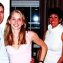 Picture reprotedly showing Prince Andrew, Virginia Roberts, aged 17, and Ghislaine Maxwell at Ghislaine Maxwell's townhouse in London, Britain on March 13 2001