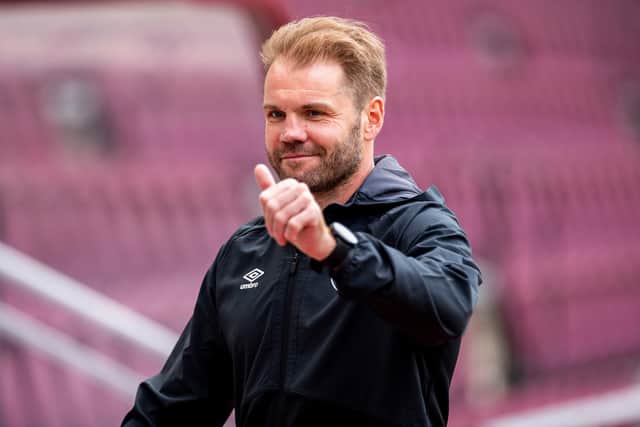Hearts manager Robbie Neilson during Saturday's pre-season friendly match between Hearts and Crawley Town. Picture: SNS