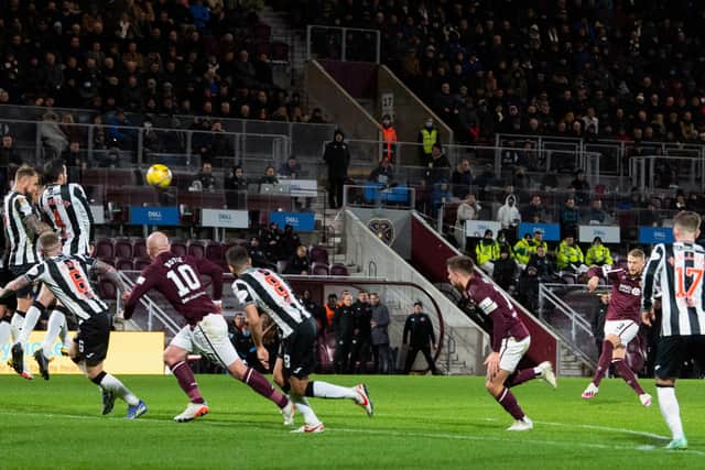 Stephen Kingsley makes it 2-0 with a free kick during against St Mirren in November