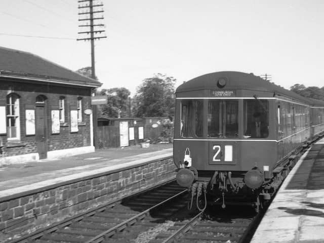 The very last train to leave Duddingston station -  the 2 pm train to Waverley - on September 8, 1962.  Photo: John S Wilson.