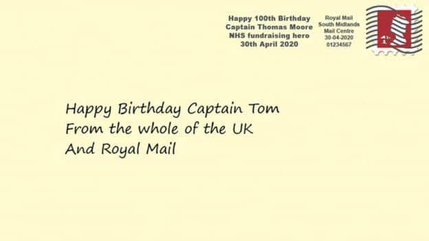 Captain Tom Moore gets special Royal Mail postmark to celebrate 100th birthday.