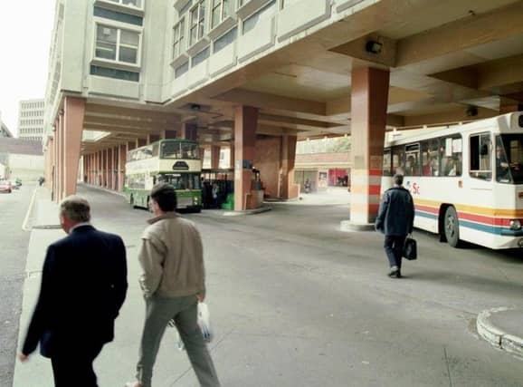 The bus station in Edinburgh in the 1990s looked a lot different than how it does today, in part thanks to the huge, concrete-clad office development that towered above it.