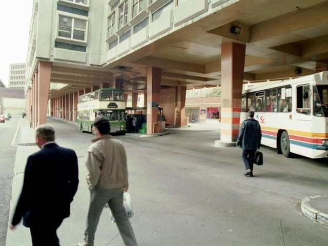 The bus station in Edinburgh in the 1990s looked a lot different than how it does today, in part thanks to the huge, concrete-clad office development that towered above it.