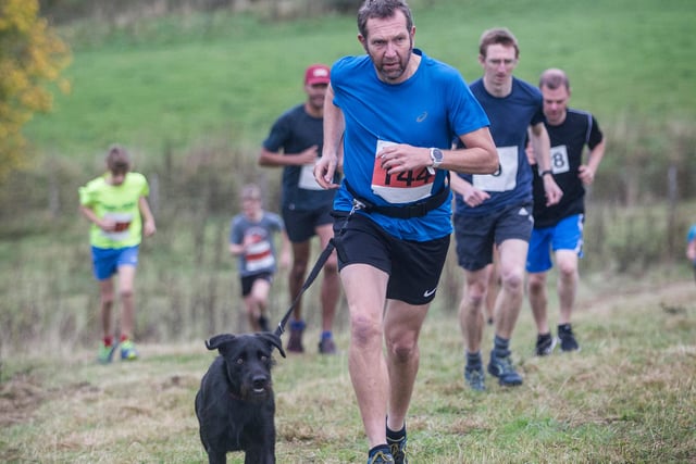 Hawick's Andrew Goodair was second to cross the line with a dog