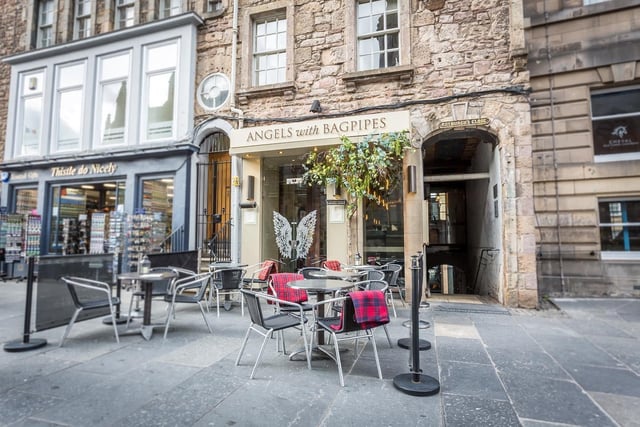 Angels with Bagpipes on the High Street has an award winning chef and specialises in traditional Scottish food like scallops and venison. Note that you can't book in advance for the outdoor seats.