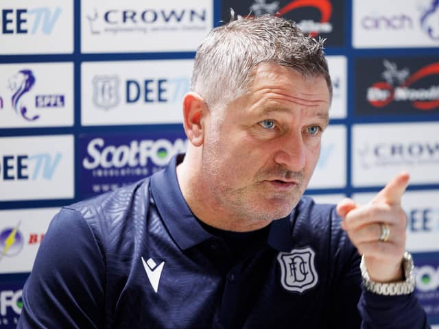 Dundee manager Tony Docherty faces Rangers on Sunday.