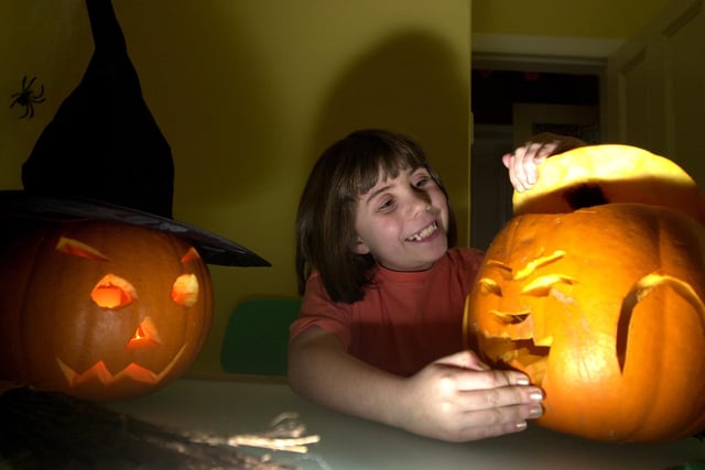 Zoe Young aged 7 gets her pumpkins ready for Halloween in 2012.