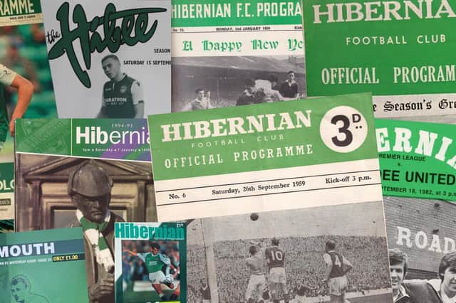 A selection of Hibs programmes from over the years