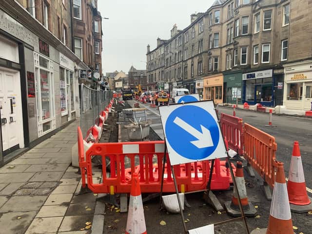 Roadworks have been underway for some time at Roseburn