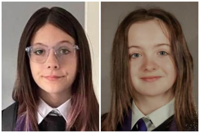 Kaitlin Dundas (L) and Chelsea Marshall (L) have been reported missing from North Lanarkshire. Police believe the pair may have travelled to Edinburgh or Glasgow.