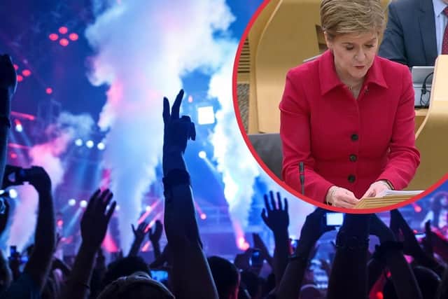 First Minister Nicola Sturgeon has said that action to cancel a rave planned at the Royal Highland Showground in Ingliston, a prime vaccination hub for NHS Lothian, is underway.